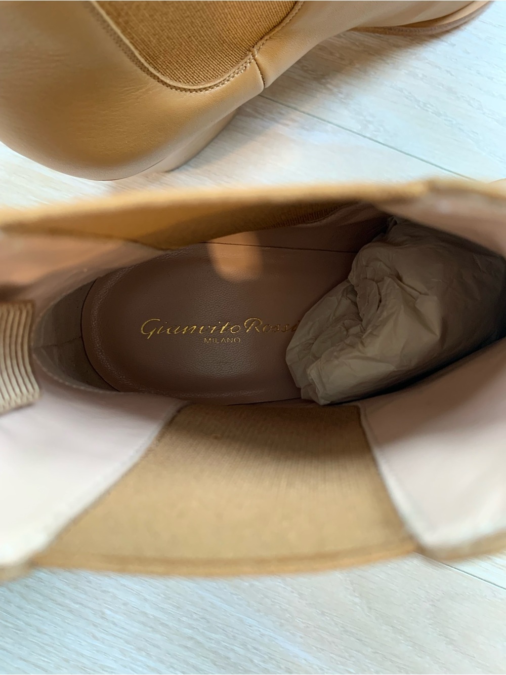 Gianvito Rossi Romney Pointed Toe Tan Chelsea Leather Ankle Boots NWT Size 40 IT - Picture 6 of 9